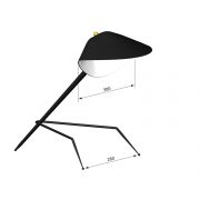 Lámpara de despacho modelo "Tripod" del diseñador francés Serge Mouille. Producción artesana en acero de los años 50