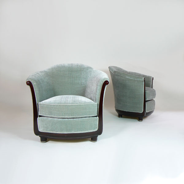 Pareja de sillones de Jules Leleu