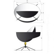 Lámpara de despacho "Saturno" Serge Mouille, diseñador francés de la década de los 50. Pieza exclusiva de colección en acero negro y bronce