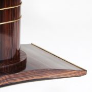 Mesa comedor art deco, ébano de macasar. Detalle de la base.