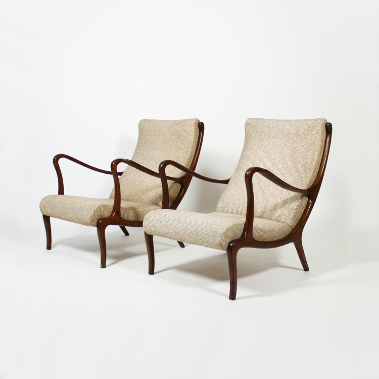 Pareja sillones de Ezio Longhi, hacia 1950