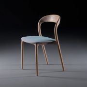 Silla Neva Light, diseño moderno y actual en madera y tapicería a elegir, de producción artesana de calidad europea