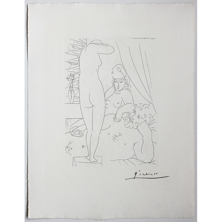 Pablo Picasso. Escultor en reposo con modelo