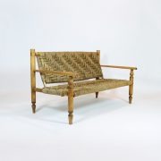 Sofá de madera y enea. Turín, hacia 1940