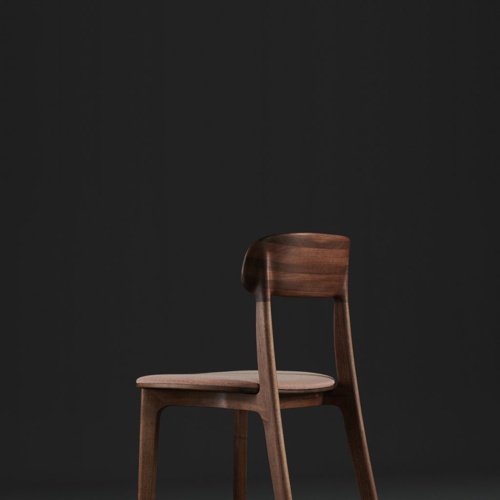 Silla Tanka, diseño en madera con tapicería a elegir para Artisan. Realizado de forma artesana por Regular Company