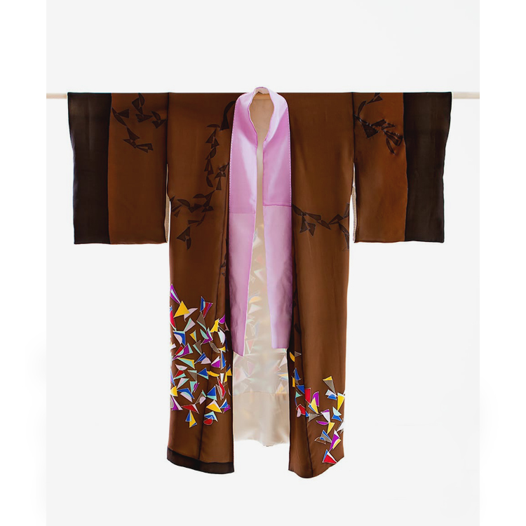 Kimono de seda pintada a mano de Natalia Lumbreras