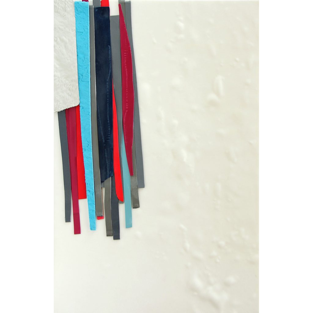 Piani(di)colore n° 12, 2017. Caucho fundido de color sobre panel de madera.