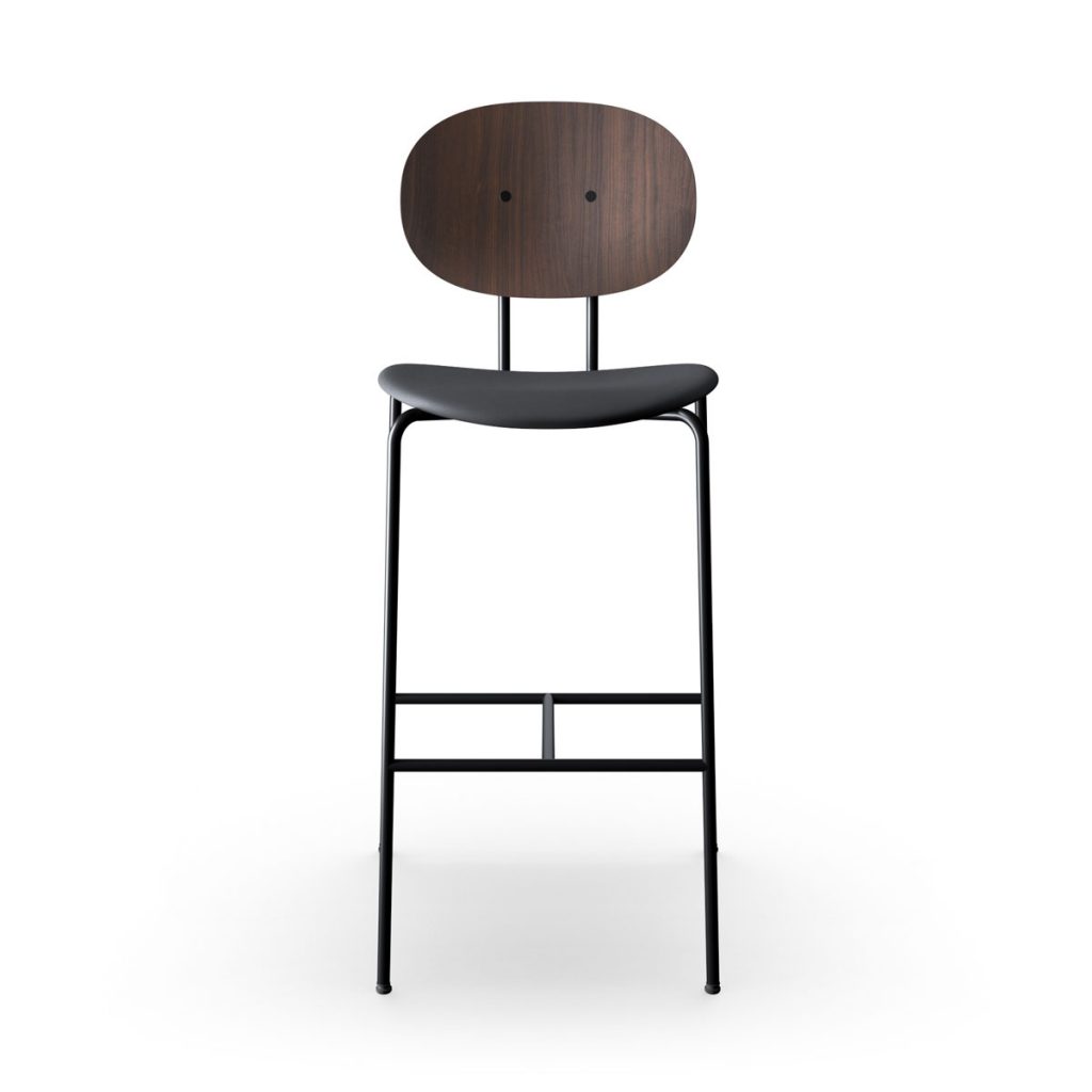 Silla de bar superelíptica Piet Hein en madera de máxima calidad y acero. Pieza exclusiva y artesana fabricada por Sibast