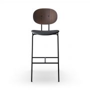 Silla de bar superelíptica Piet Hein en madera de máxima calidad y acero. Pieza exclusiva y artesana fabricada por Sibast