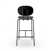 Silla bar danesa diseñada por Piet Hein, realizada artesanalmente por Sibast en madera maciza y acero con tapicería, excelentes acabados