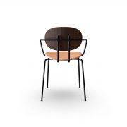Silla danesa diseñada por Piet Hein con reposabrazos, realizada por Sibast en madera lacada y acero con tapicería
