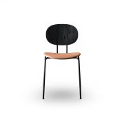 Silla Piet Hein en madera lacada de máxima calidad y acero negro, exclusiva y artesana fabricada por Sibast