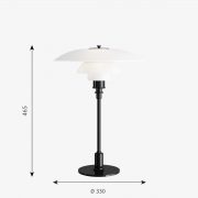 Lámpara PH Poulsen-3½-2½ de Sobremesa negro metalizado