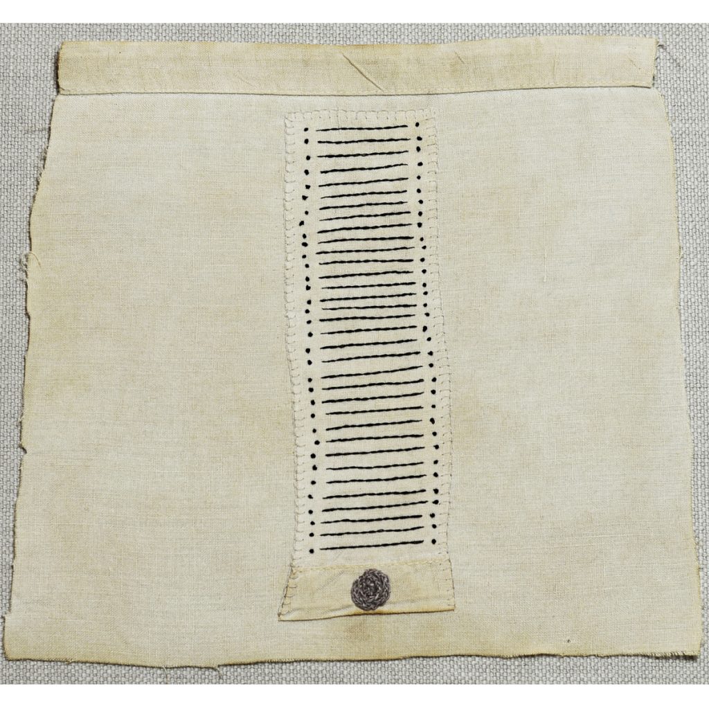 Amparo de la sota. Bordado a mno sobre lino. Arte textil.