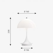 LámLámpara Panthella portátil recargable. Diseño de Verner Panton