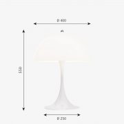 Lámpara Verner Panton Panthella Sobremesa Acrílico opal blanco