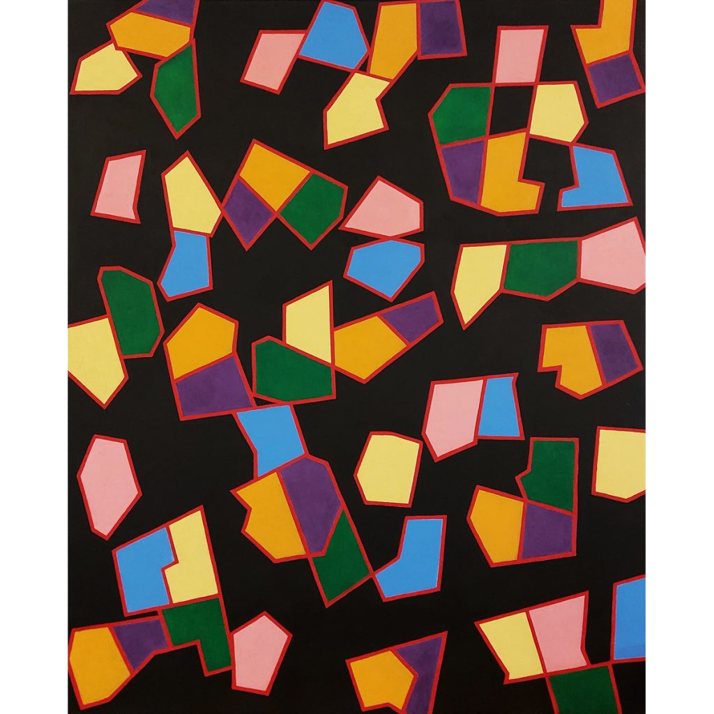 Alfredo Alcain. Flotan sobre negro, 2021. Óleo/tela.100x81cm.