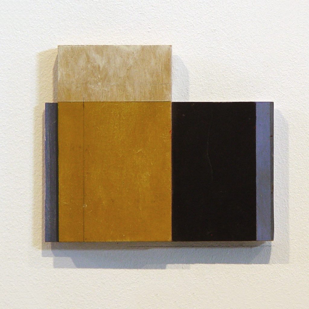 Adolfo Estrada. Collage y óleo sobre tabla.