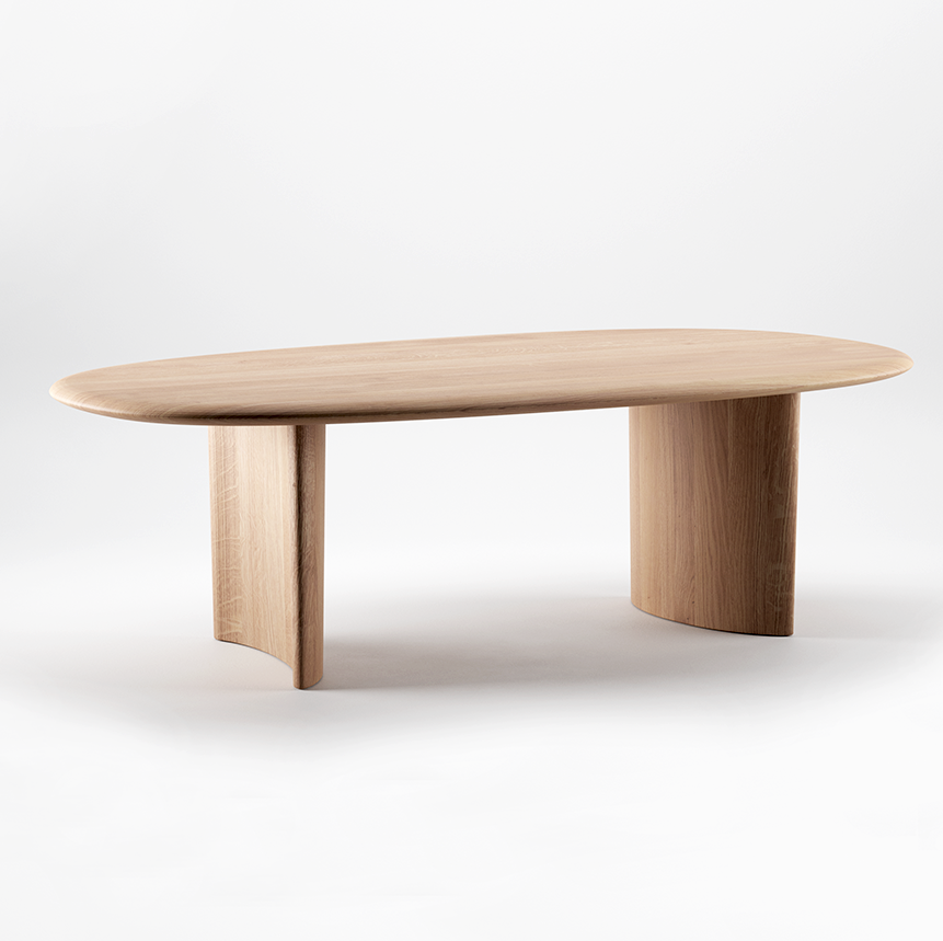 Mesa de comedor Monument Oval de Artisan. Roble