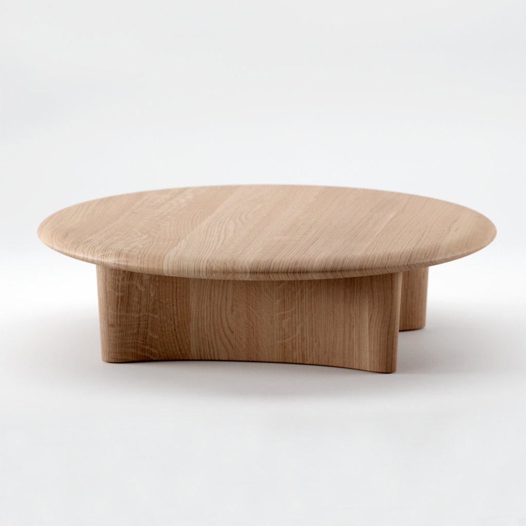 Mesa de centro Monument Round de Artisan. Madera de roble