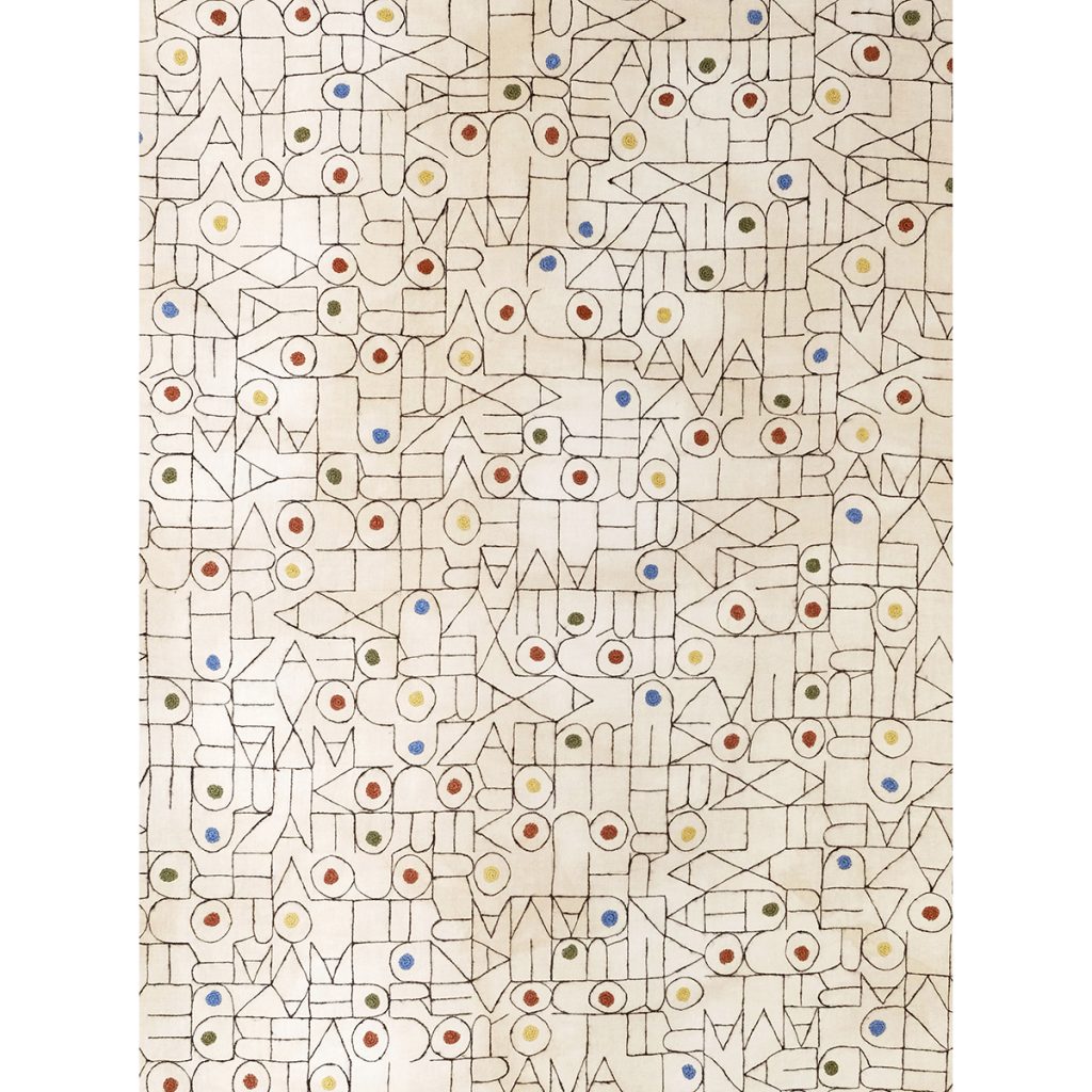 Amparo de la Sota, 2023. Arte textil. Bordado a mano sobre sábana antigua.