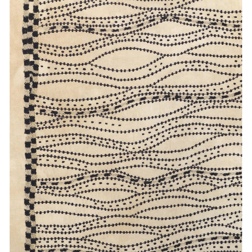 Amparo de la Sota, 2022. Arte textil. Bordado a mano sobre sábana antigua. Detalle.