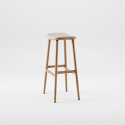 Taburete Naru 79 en madera de roble y tapizado en tela, de Artisan.