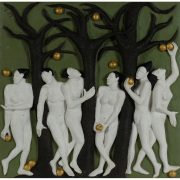 Esperanza d´Ors. Eva en el jardín de las hespérides, 2024. Relieve escultórico policromado.