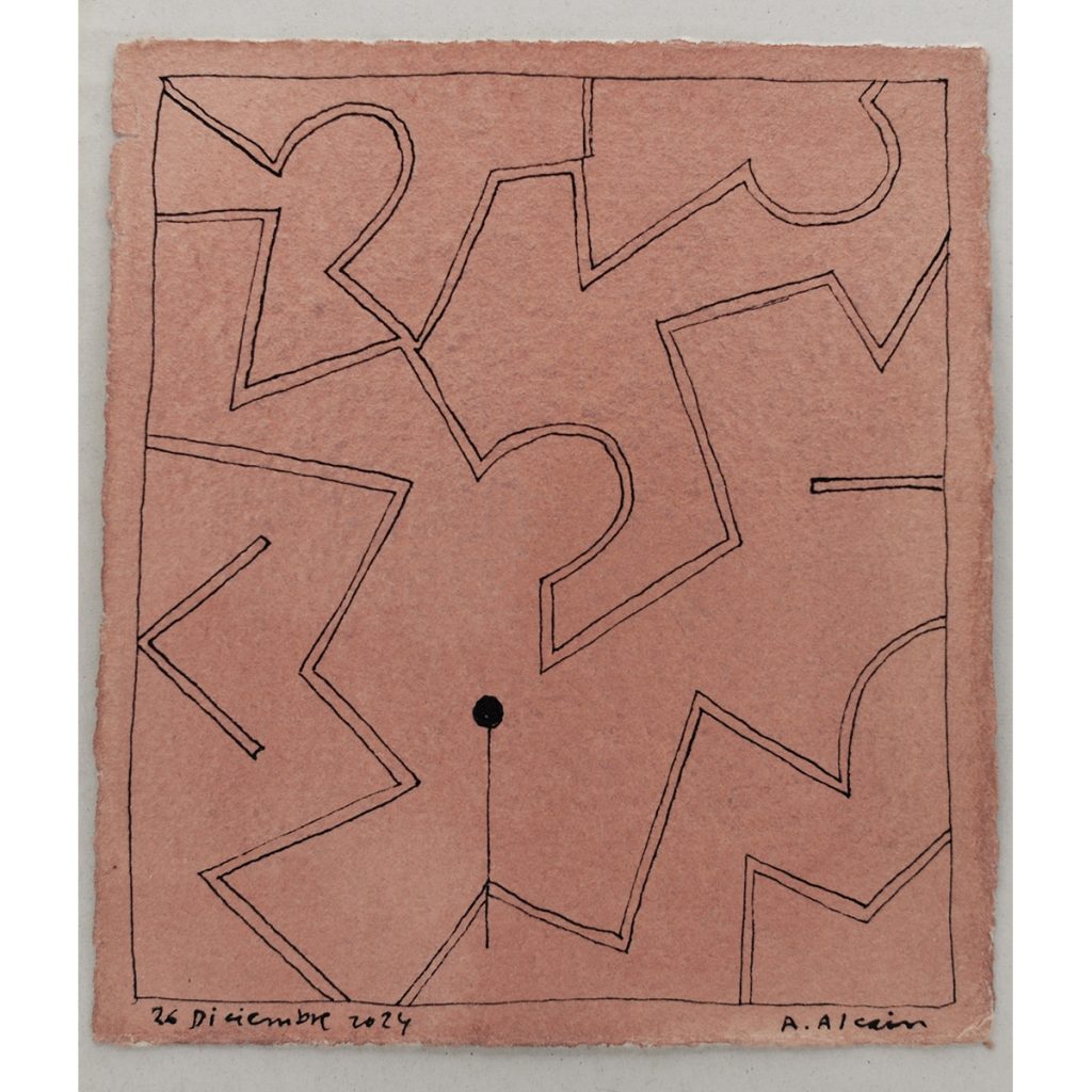 Alfredo Alcain. Dibujo sobre papel. Obra original reciente. Año 2024