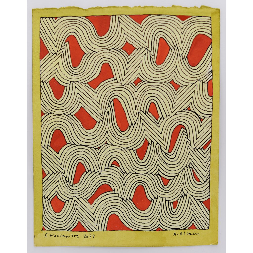 Alfredo Alcain. Dibujo sobre papel. Obra original reciente. Año 2024