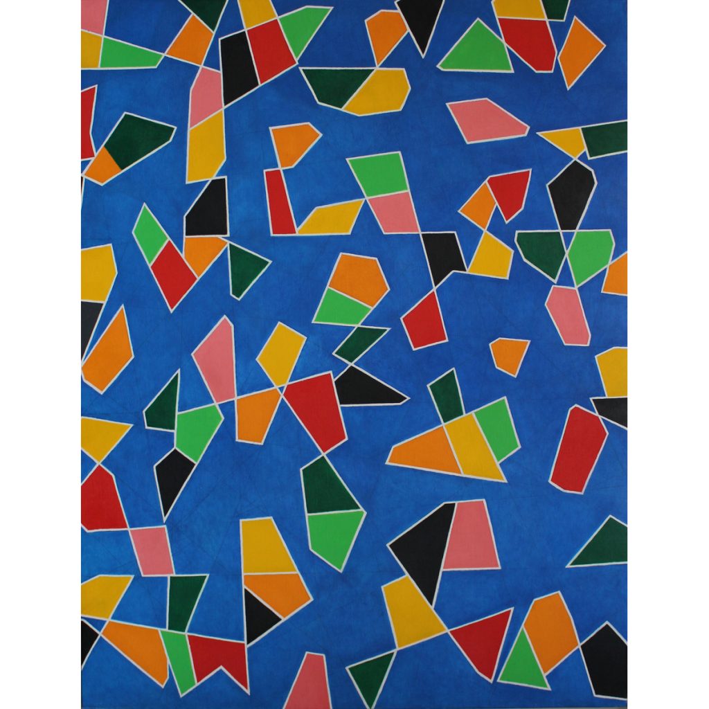 Alfredo Alcain. Flotan en azul, 2019,. Óleo/tela.