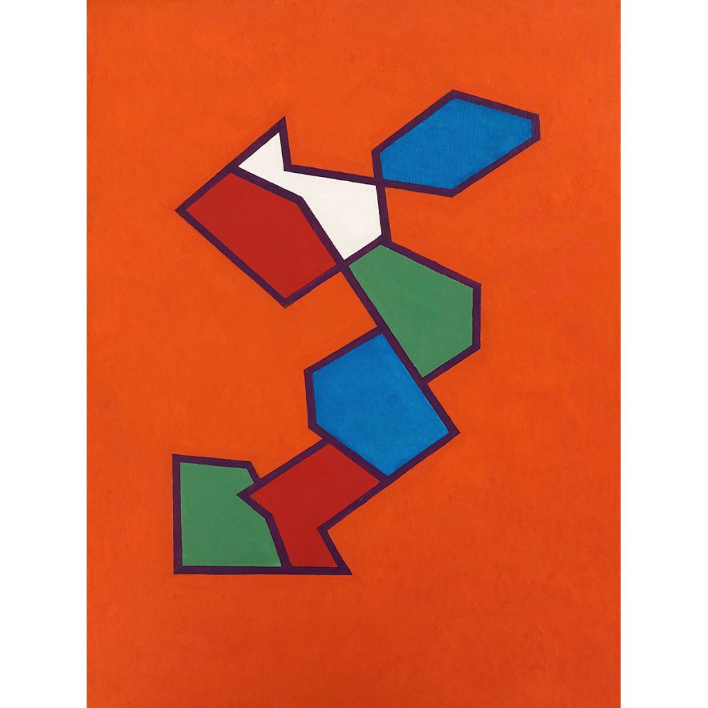 Alfredo Alcain. Sobre naranja, 2022. Óleo sobre tabla.