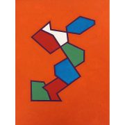 Alfredo Alcain. Sobre naranja, 2022. Óleo sobre tabla.