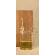 Carmen Pinart. Aceitera, 2025. Óleo sobre macizo de madera de roble.