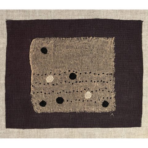 Amparo de la Sota. Bordado sobre gasa. Lino y algodón. 2025