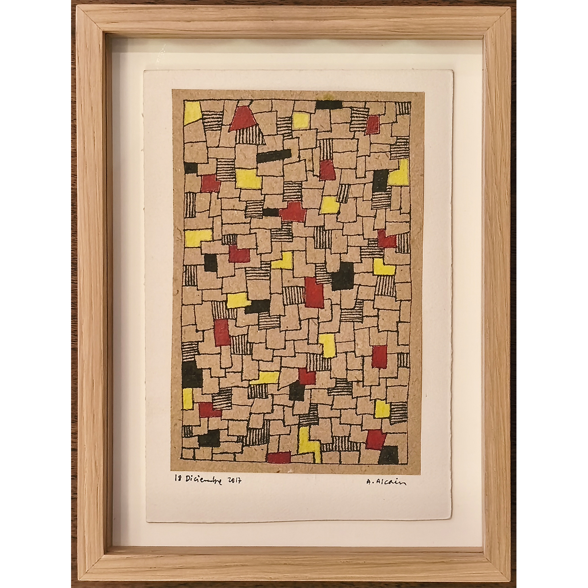 Alfredo Alcain. Pequeño dibujo a tinta china y acuarela.