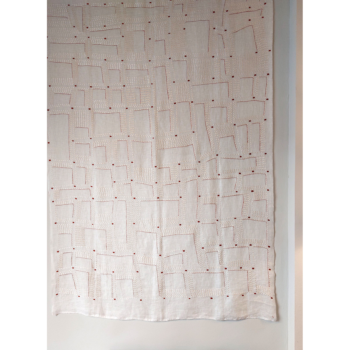 Amparo de la Sota. Mapa V blanco, 2021. Bordado a mano. Detalle