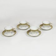 Juego de 4 tazas de porcelana. Alemania, 2ª mitad del siglo XX
